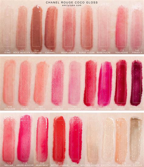 chanel lip gloss swatches